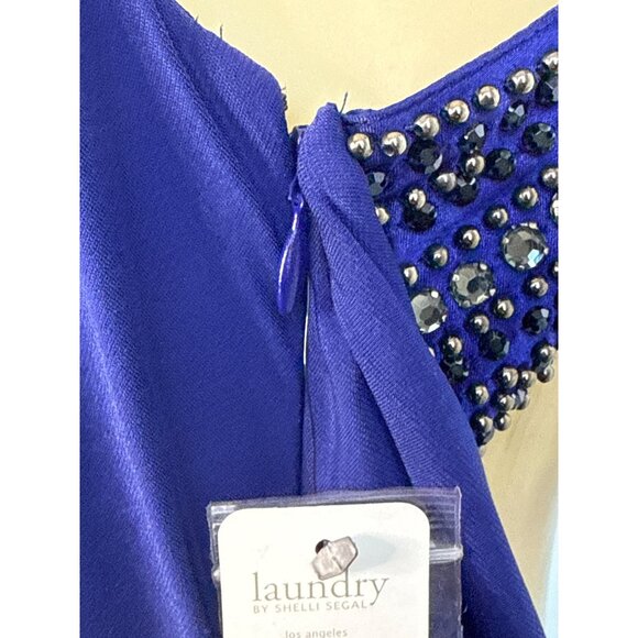 Laundry Women’s Royal Blue Gown With Beaded Asymmetrical Torso Size 10 - New - Picture 7 of 11